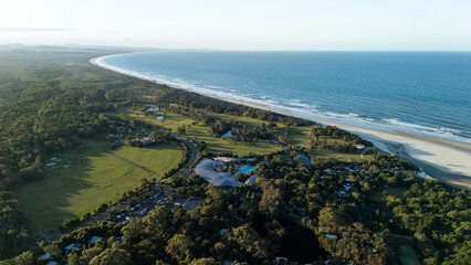 Aerial view over Byron Bay in New South Wales, Australia