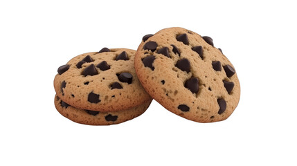 Delicious Chocolate Chip Cookies Isolated On White