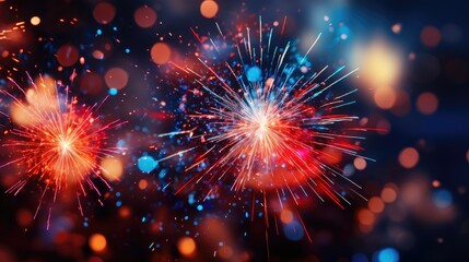 Fototapeta premium fireworks frame for new year party event