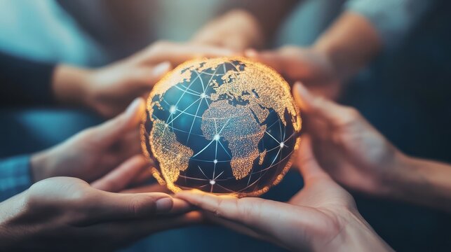 Hands Holding Globe  Global Network  Unity  Connection