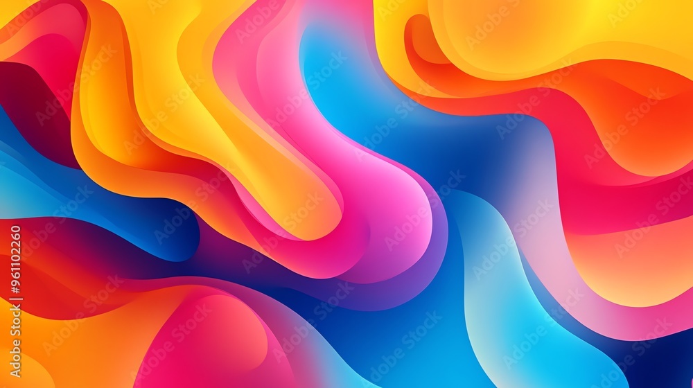 Poster abstract colorful background with vibrant waves and gradients.