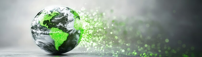 Digital Transformation of Earth with Green Technology and Environmental Conservation Concept