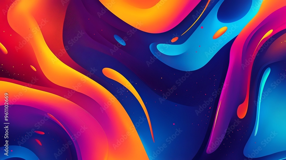 Poster abstract colorful background with flowing, organic shapes.