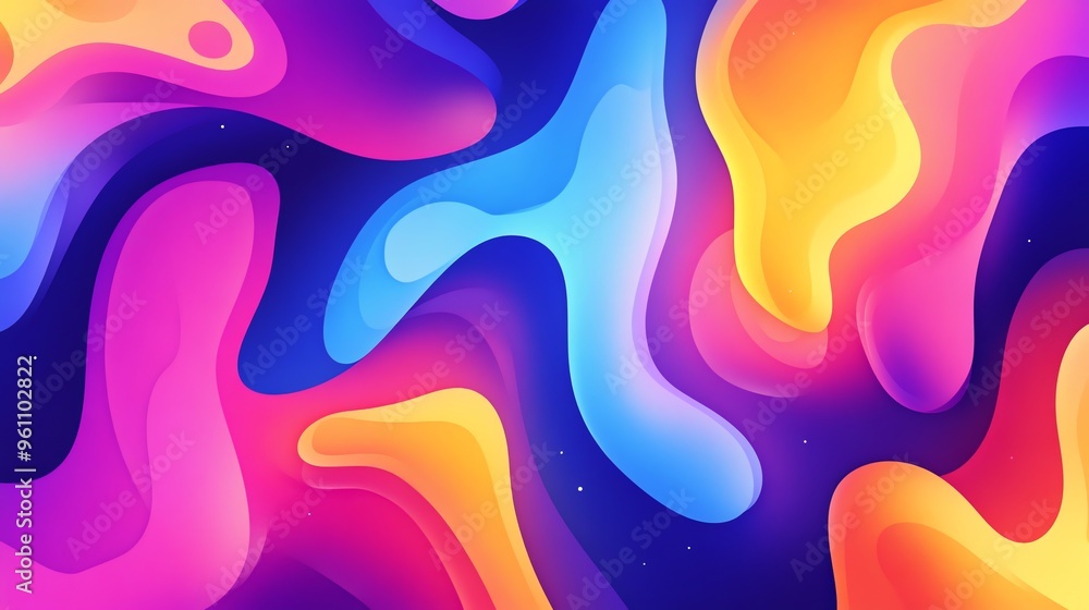 Poster abstract colorful background with fluid shapes.