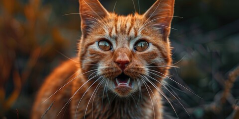 Lifelike depiction of a whimsical red cat.