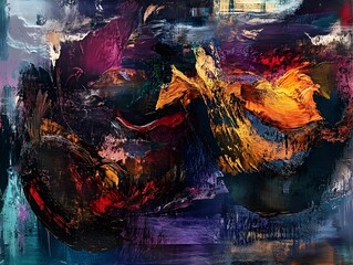 Abstract Expressionist Interplay of Opposing Forces Symbolic Rendering