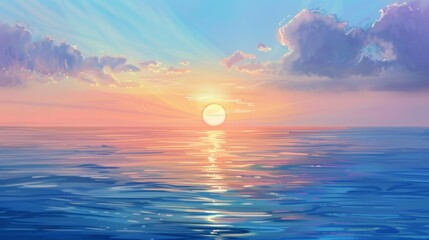 Serene Sunset Over a Calm Sea