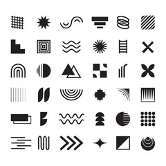 Brutalism shapes flat collection vector