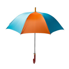 Obraz premium Colorful umbrella with orange and blue canopy on black background