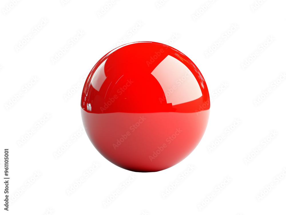 Wall mural glossy red sphere with reflection on a black background