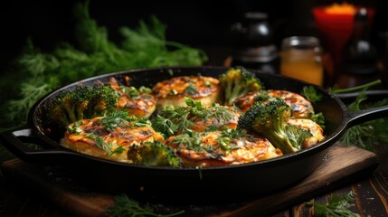 Frittata with mushrooms zucchini and cheese photo