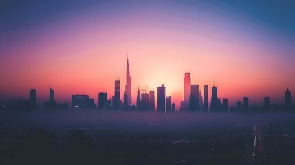 Dubai Skyline at Sunset