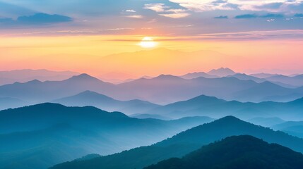Obraz premium Sunset Over Mountains