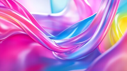 Vivid Glossy Plastic Ribbons in Ultra HD Quality, Flowing with Smooth Finish