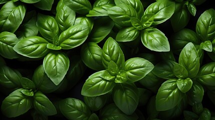 macro texture background of sweet basil