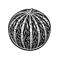 Whole Watermelon Icon with white background. Whole Watermelon silhouette
