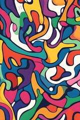 Obraz premium Abstract Symphony of Curves and Lines: A Matisse-Inspired Doodle Extravaganza