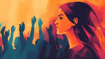 Illustration of concept of International Day for the Elimination of Violence against Women , Generative AI