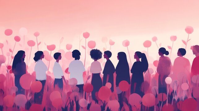 Illustration of concept of International Day for the Elimination of Violence against Women , Generative AI