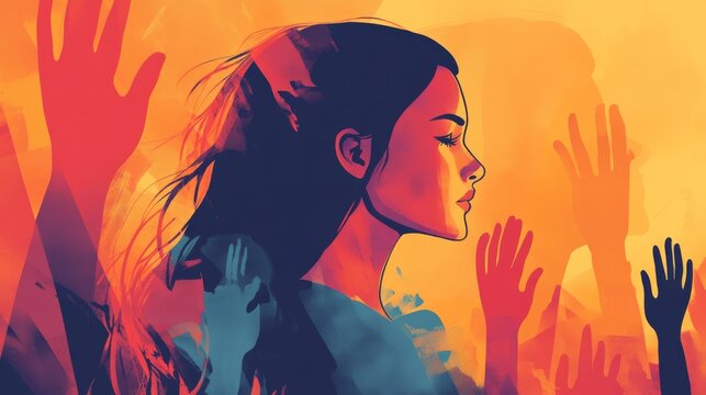 Illustration of concept of International Day for the Elimination of Violence against Women , Generative AI