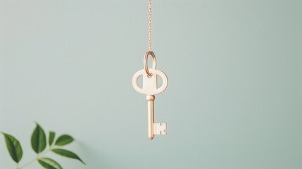An evocative image symbolizing transformation and change, featuring a key suspended in mid-air against a neutral background. This conceptual photo represents unlocking new possibilities and