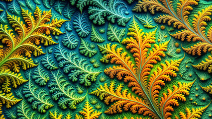 fractals, plants, colors, background, pattern