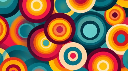 Naklejka premium Abstract background with colorful concentric circles.