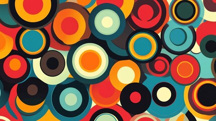Abstract colorful circles pattern background.