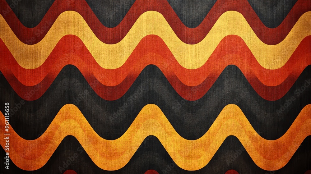 Poster abstract wavy pattern in warm colors.