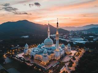 Fototapeta premium Mosque at Sunset.