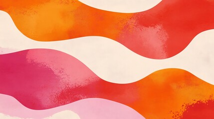 Abstract colorful waves with soft watercolor textures.