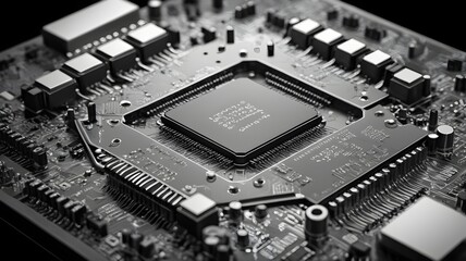 Fototapeta premium Closeup of a Processor on a Motherboard