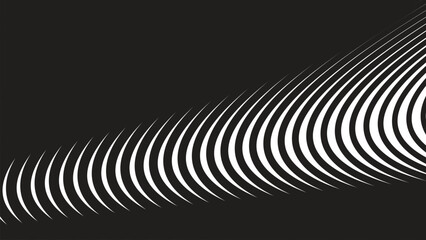 Black oblique curved lines background vector image for backdrop or presentation