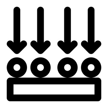 adsorption, chemical process, chemistry, ions, molecules outline icon