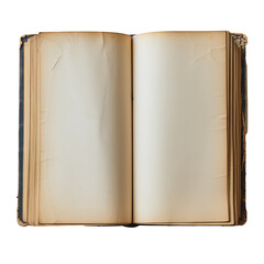Open Vintage Book with Worn Pages and Aged Binding