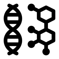 dna, forensics, chemistry, chemical, dna identification outline icon