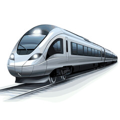 Fototapeta premium Modern High-Speed Train Illustration