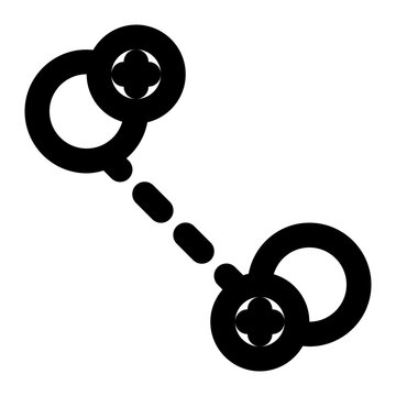 black handcuffs icon on white background clip art preview