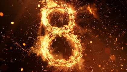 Eight Years of Sparks: Festive Bengal Fire Celebration with Copy Space