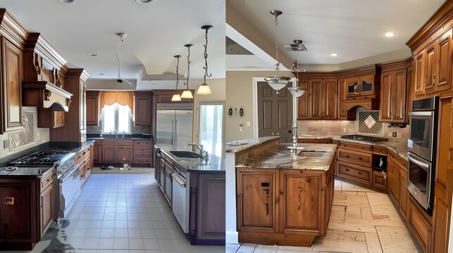 Kitchen Before and After Renovation Modernizing a Traditional Design