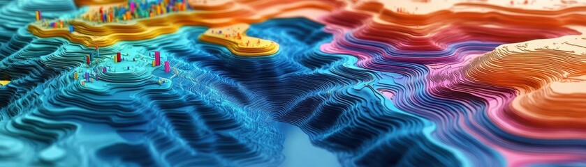 Obraz premium Abstract colorful background with flowing lines and textures.