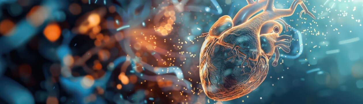Create a sophisticated and engaging background image for a presentation slide that reflects my personal connection to the field of extracorporeal perfusion