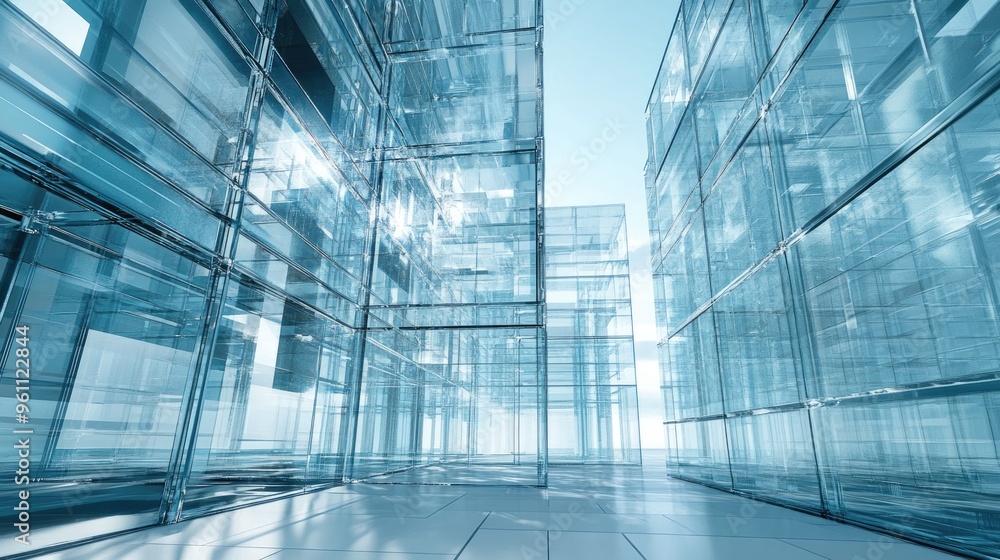 Aufkleber glass structure in an architectural setting