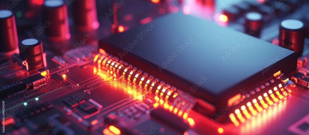 Aufkleber 3d rendering of a wi fi modem featuring microchips