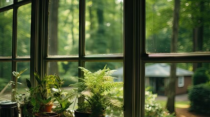 Window in room with surreal and mystical