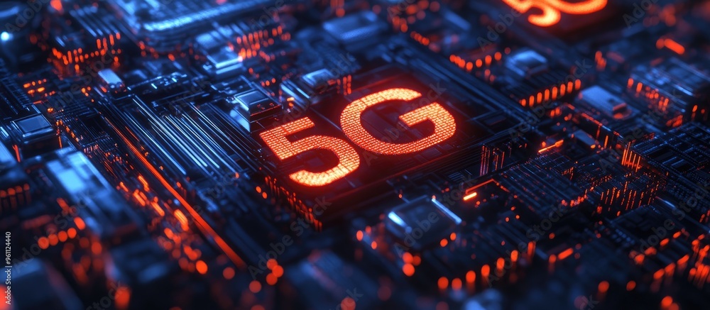 Poster next generation 5g high speed internet connection 3d rendering