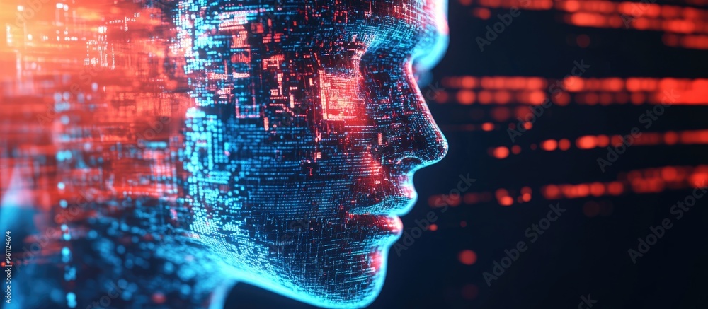 Poster ai chatbot utilizing machine learning and neural networks abstract representation of headline news i