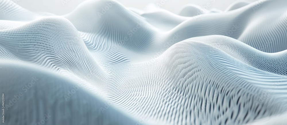 Poster abstract technology background featuring a textured pattern of white and gray waves representing big