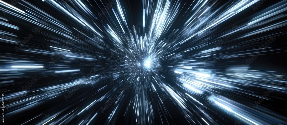 Poster abstract background with rotating border lines and futuristic dynamic motion high speed light trail 