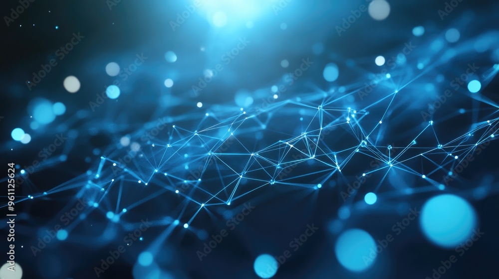 Poster abstract polygonal space on a bright background featuring connecting dots and lines minimalist graph
